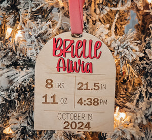 Baby Stats Ornament