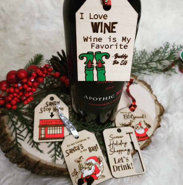 Christmas Wine Tag