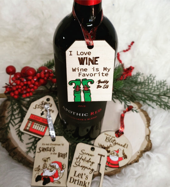 Christmas Wine Tag