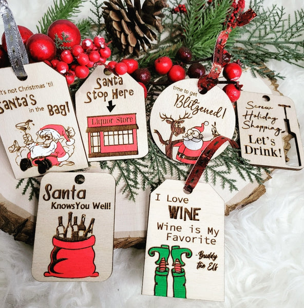 Christmas Wine Tag