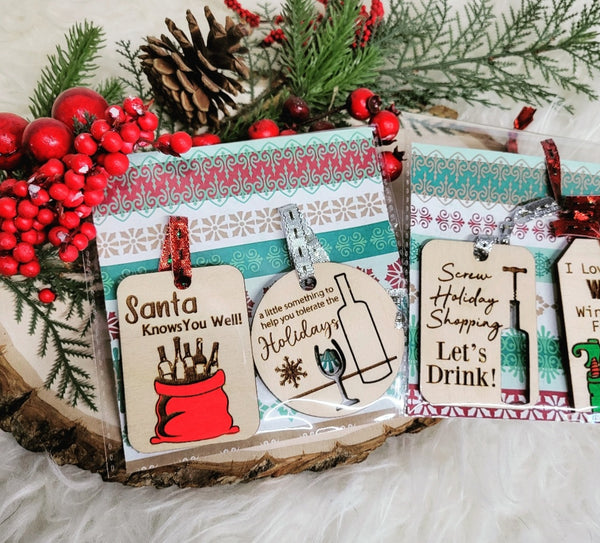 Christmas Wine Tag